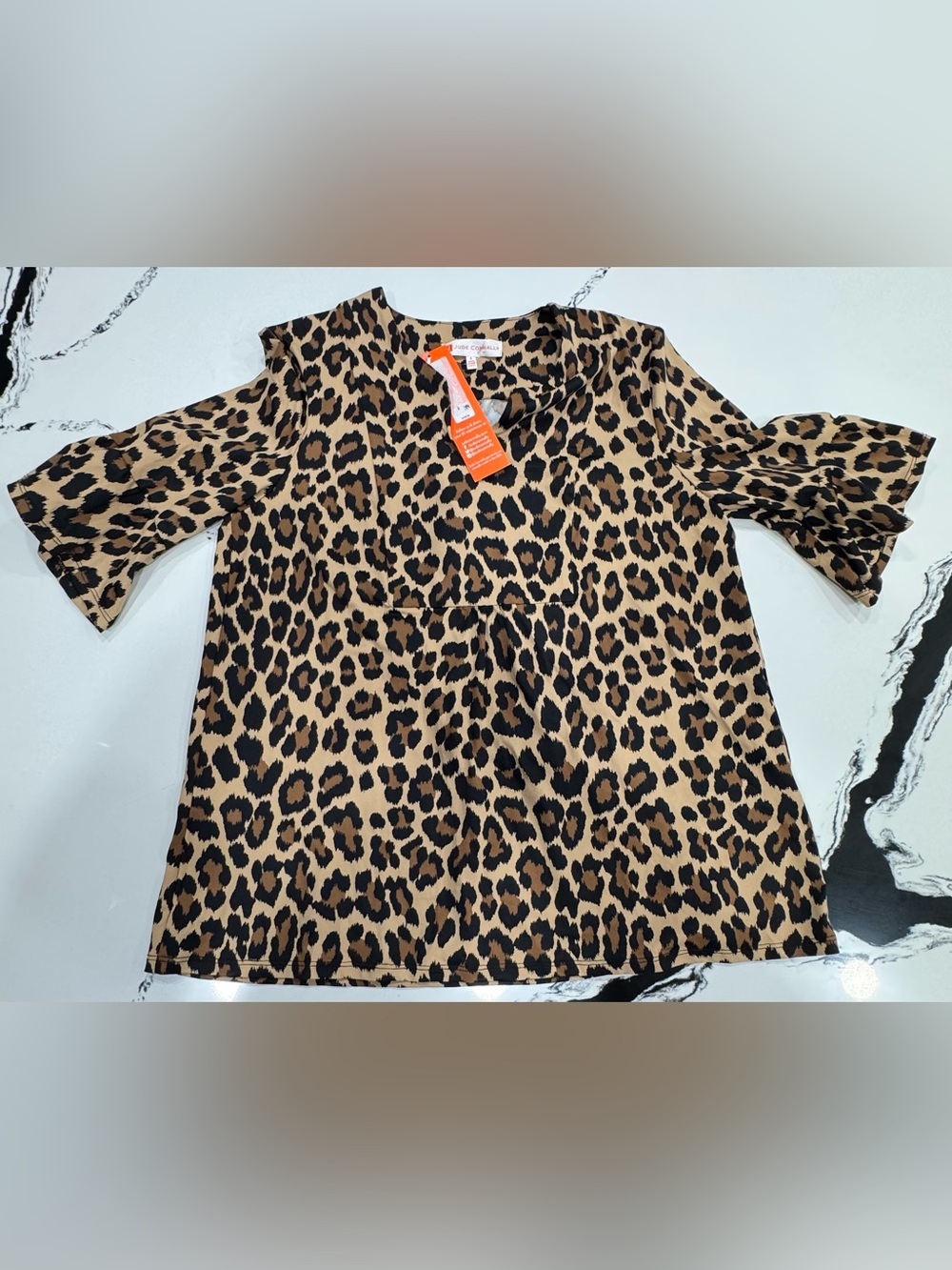 NWT Jude Connally Leopard Print Bell Sleeve Tunic Top Small